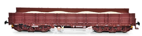 NPE Modellbau NW22229 - H0 - Schwerlastwagen Samms 4860 erhöhte Bordwände - Kies, DR, Ep. IV - Wagen 1